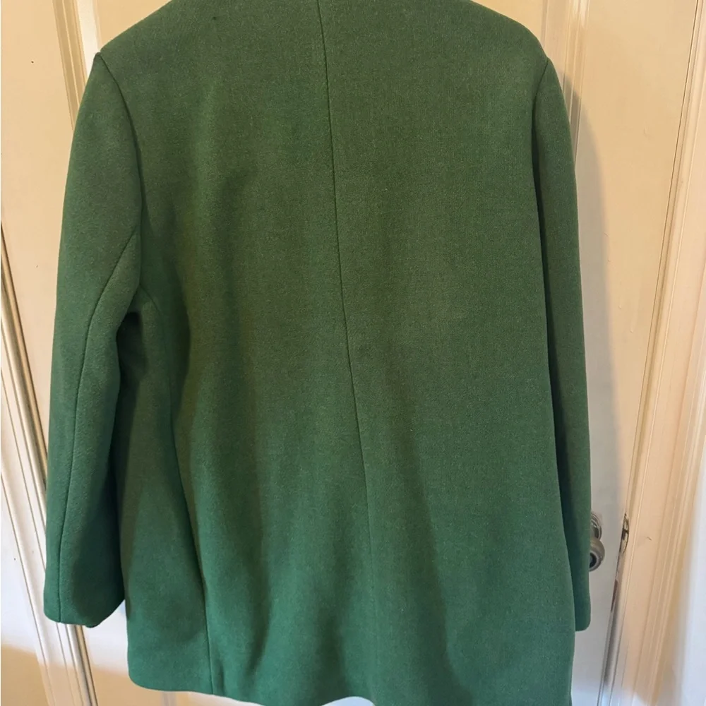 J. Crew Green Coat with Navy Quilted Lining - Picture 5 of 5
